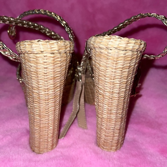 Gold Cork Heels - Picture 3 of 3